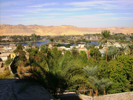 Panoramic view from an Aswan hotel