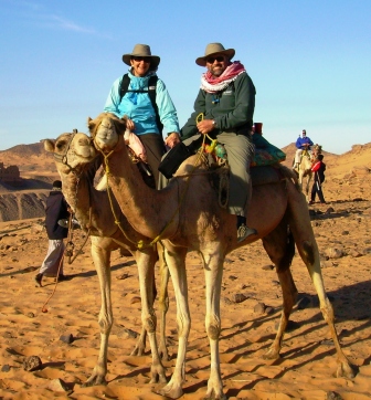 Camel ride through the desert to Saint Simeon