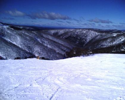 The sun shining at Mt. Hotham