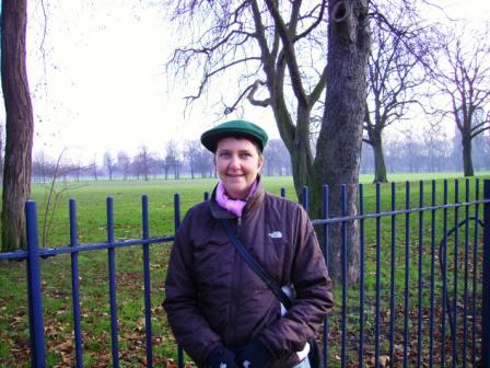 Julia on the way to the Tube station.