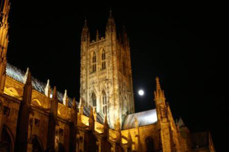 Here is a shot of the cathedral at night.