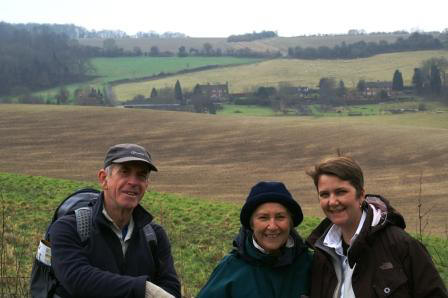 Here is a shot of the intrepid hikers in the lovely Kent countryside.