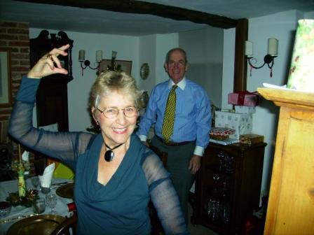 Here is a shot of our two hosts before the festivities commenced. You can see that Mary was using Kung Fu to prepare herself for the afternoon's onslaught.