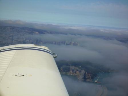 San Francisco under clouds