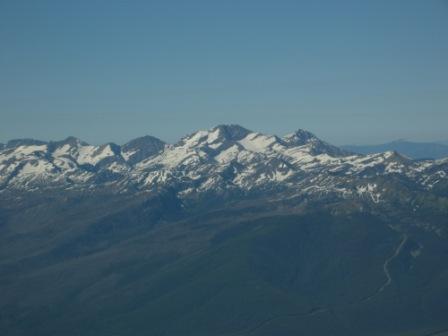 Snowcapped mountain peaks